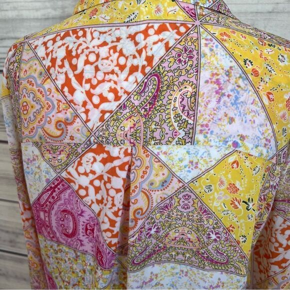 Rose + Olive Multicolor Patterned Long Sleeve Button Down Shirt - Picture 7 of 10